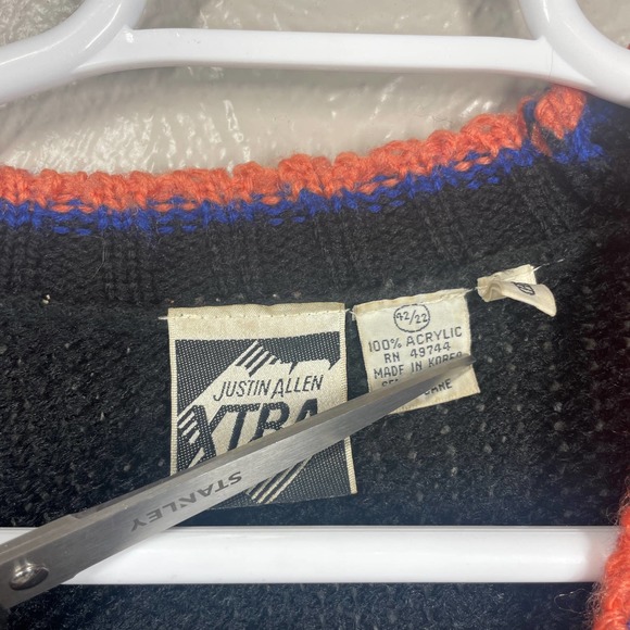 Justin Allen Xtra Womens Cardigan Skiing Sweater Colorful Long Sleeve size 42/22 - Picture 3 of 5